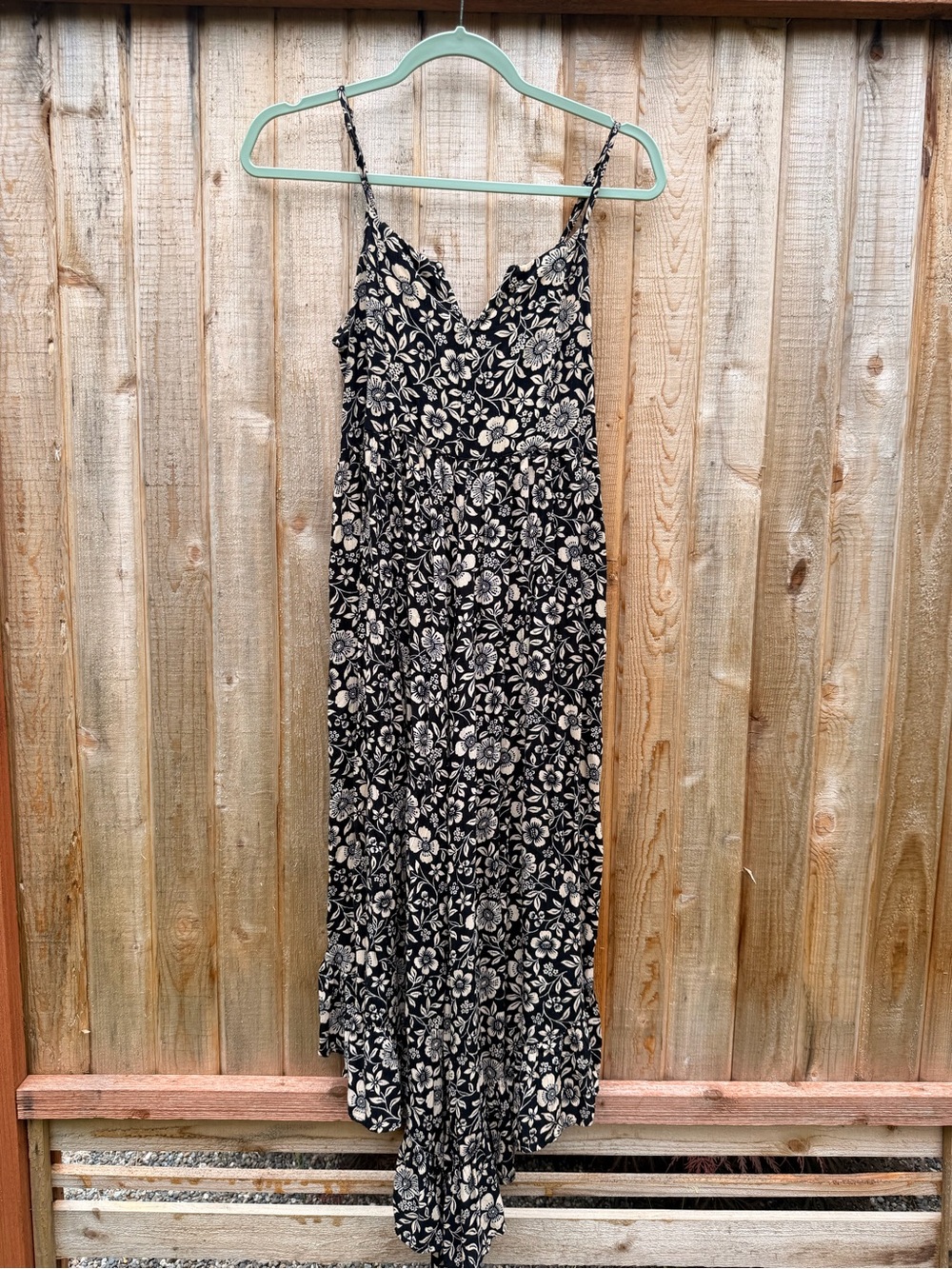 Angie Black and Cream Floral Jumpsuit